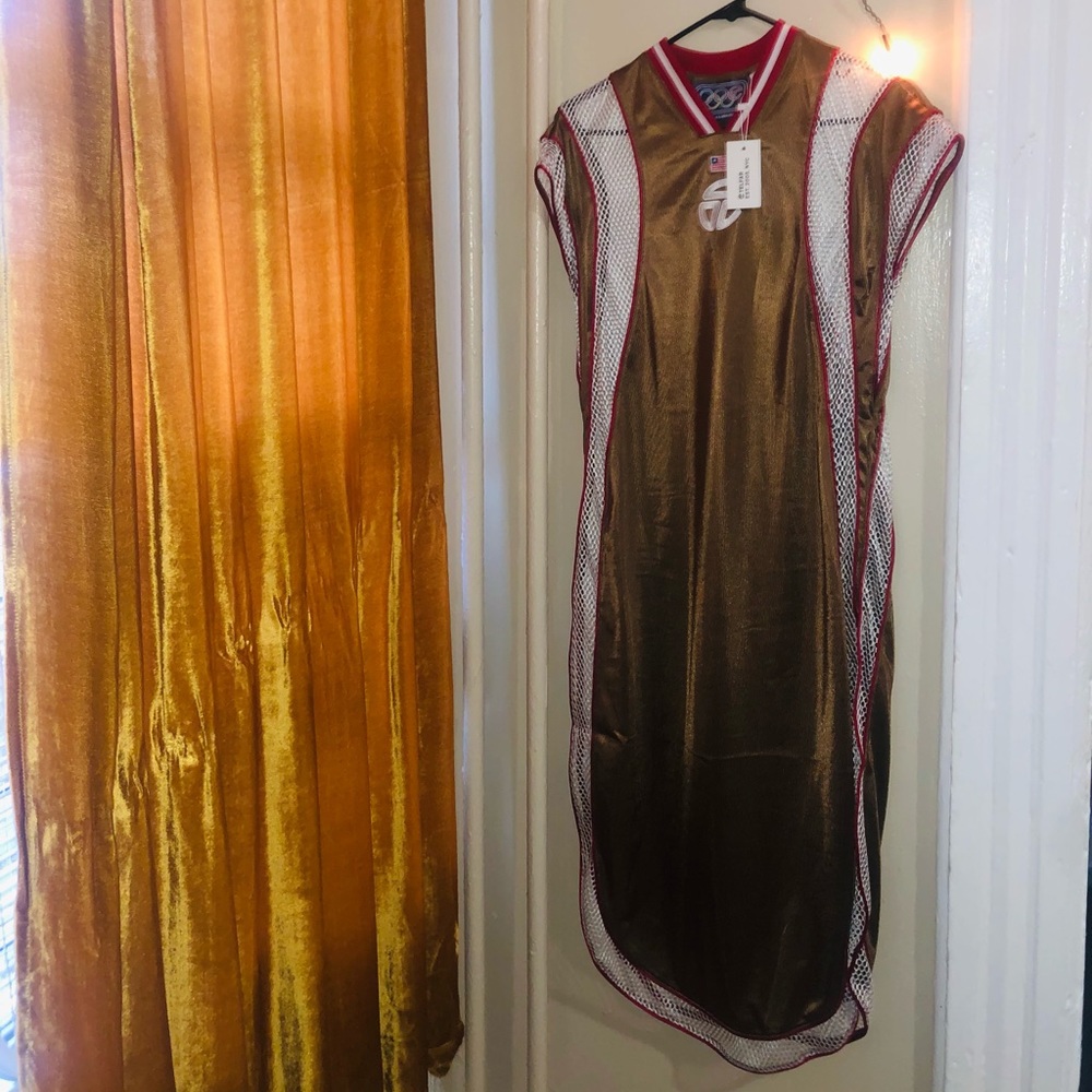 TELFAR tall sleeveless Jersey in Liberia sand